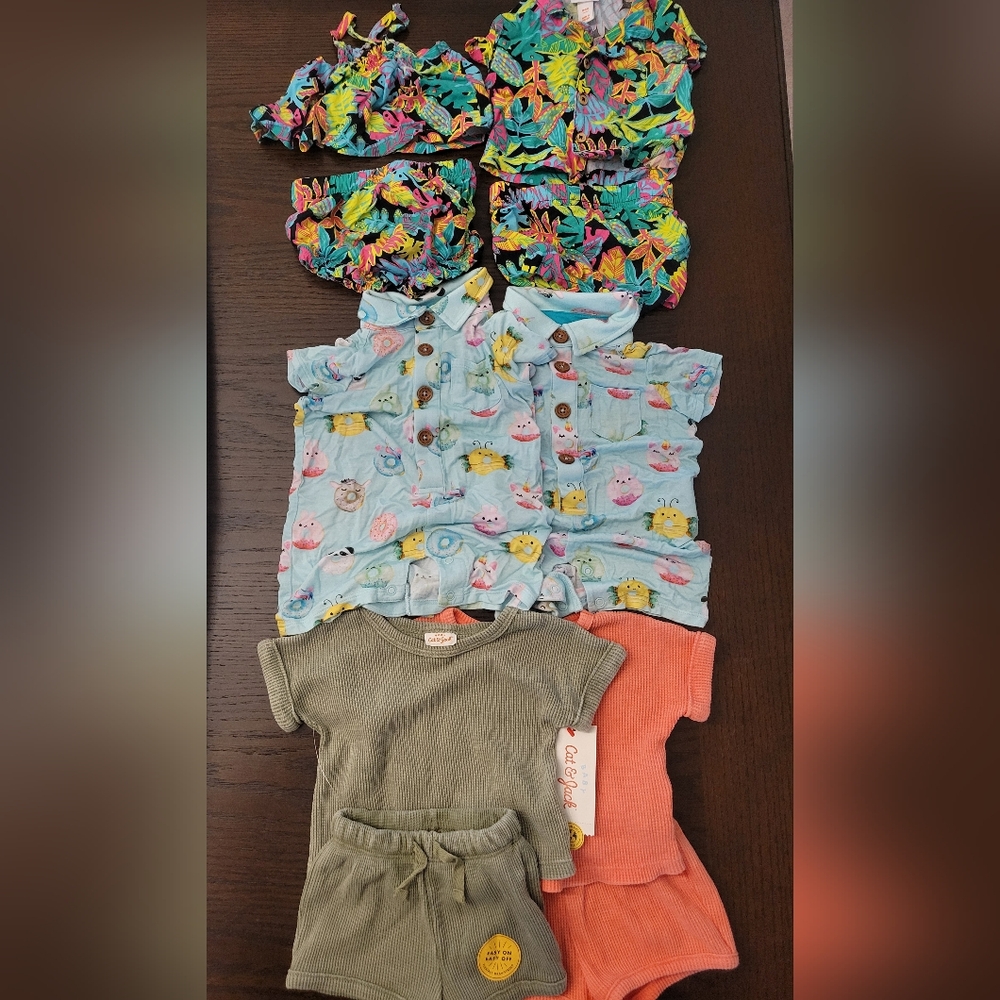 0-3 months Twins Boy / Girl Summer Bundle